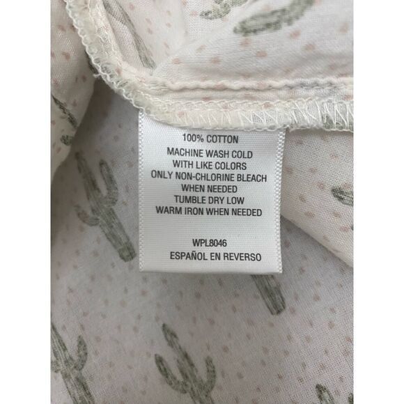 Style & Co. Cactus Print Button Down Shirt Long Sleeve V Neck Earthy Size M - Picture 8 of 8